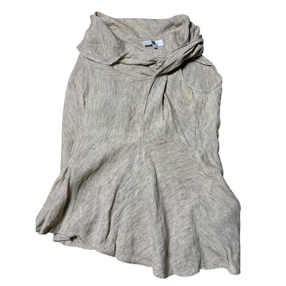 Vintage Irene Van Ryb Linen Cowl Neck Top EU 44 | 90s French Minimalist - Picture 1 of 8